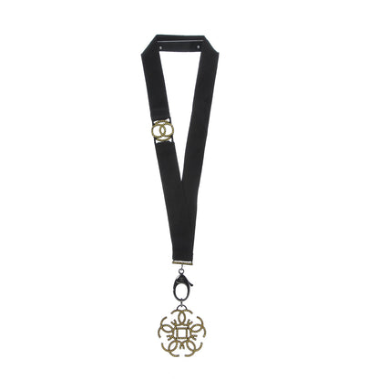 Chanel Crystal CC Lanyard Necklace Black Yellow Ruthenium 1 of 5