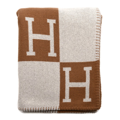 Hermes Wool Cashmere Avalon Blanket Ecru Camel 1 of 3