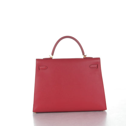 Hermes Courchevel Kelly Sellier 35 Rouge Vif 4 of 27