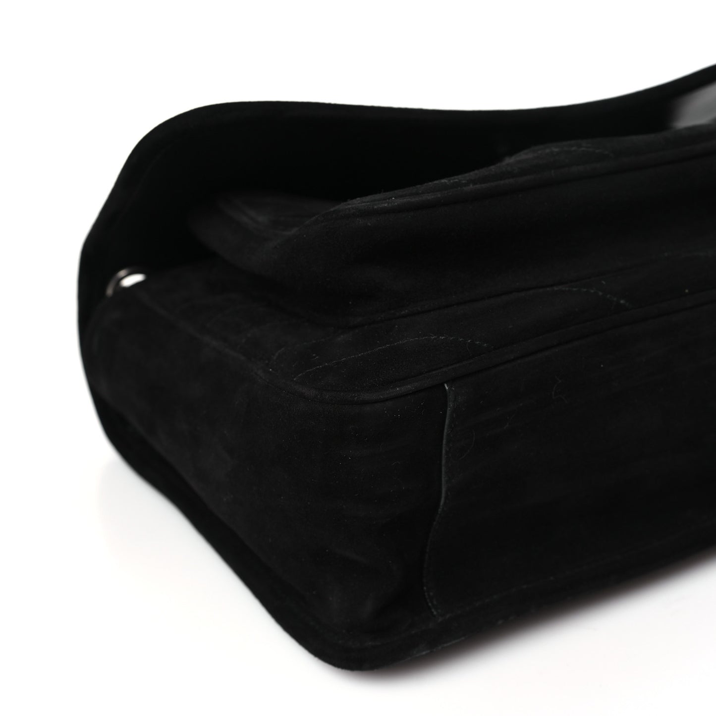 Suede Monogram Medium Niki Chain Satchel Black