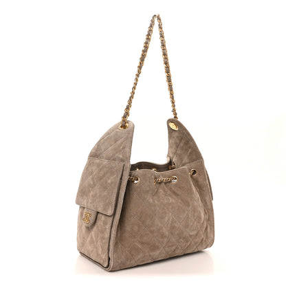 Chanel Suede Quilted Small Chanel 25 Handbag Dark Grey 3 of 11
