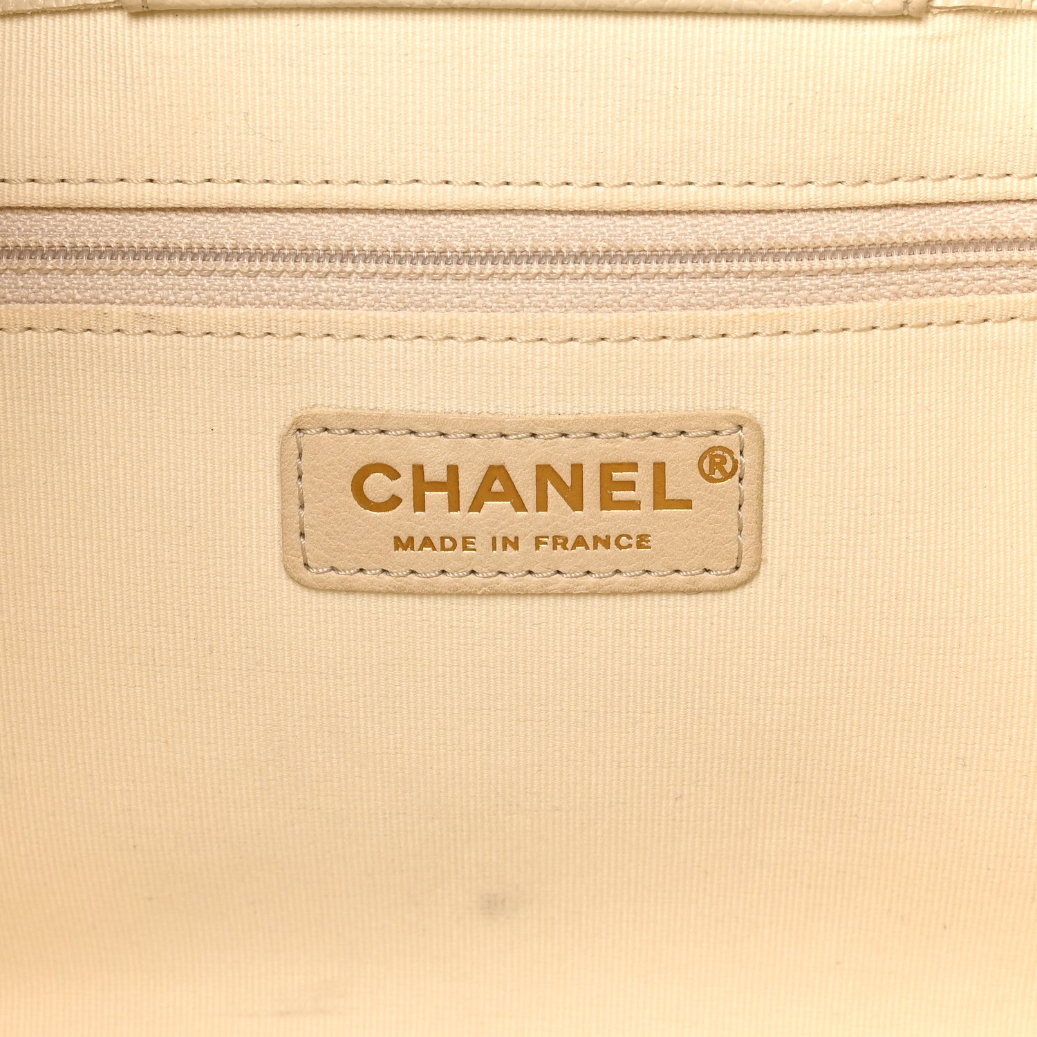 Chanel Caviar Quilted Small Trapezoid Chain Shopping Tote Ivory 7 of 10