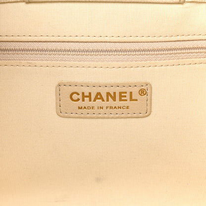 Chanel Caviar Quilted Small Trapezoid Chain Shopping Tote Ivory 7 of 10