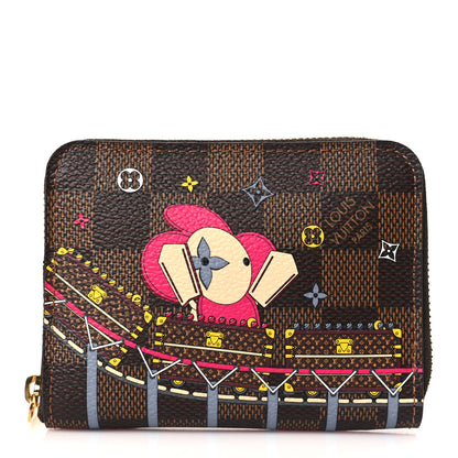 Louis Vuitton Damier Ebene 2020 Christmas Animation Roller Coaster Zippy Coin Purse Pivoine 1 of 6