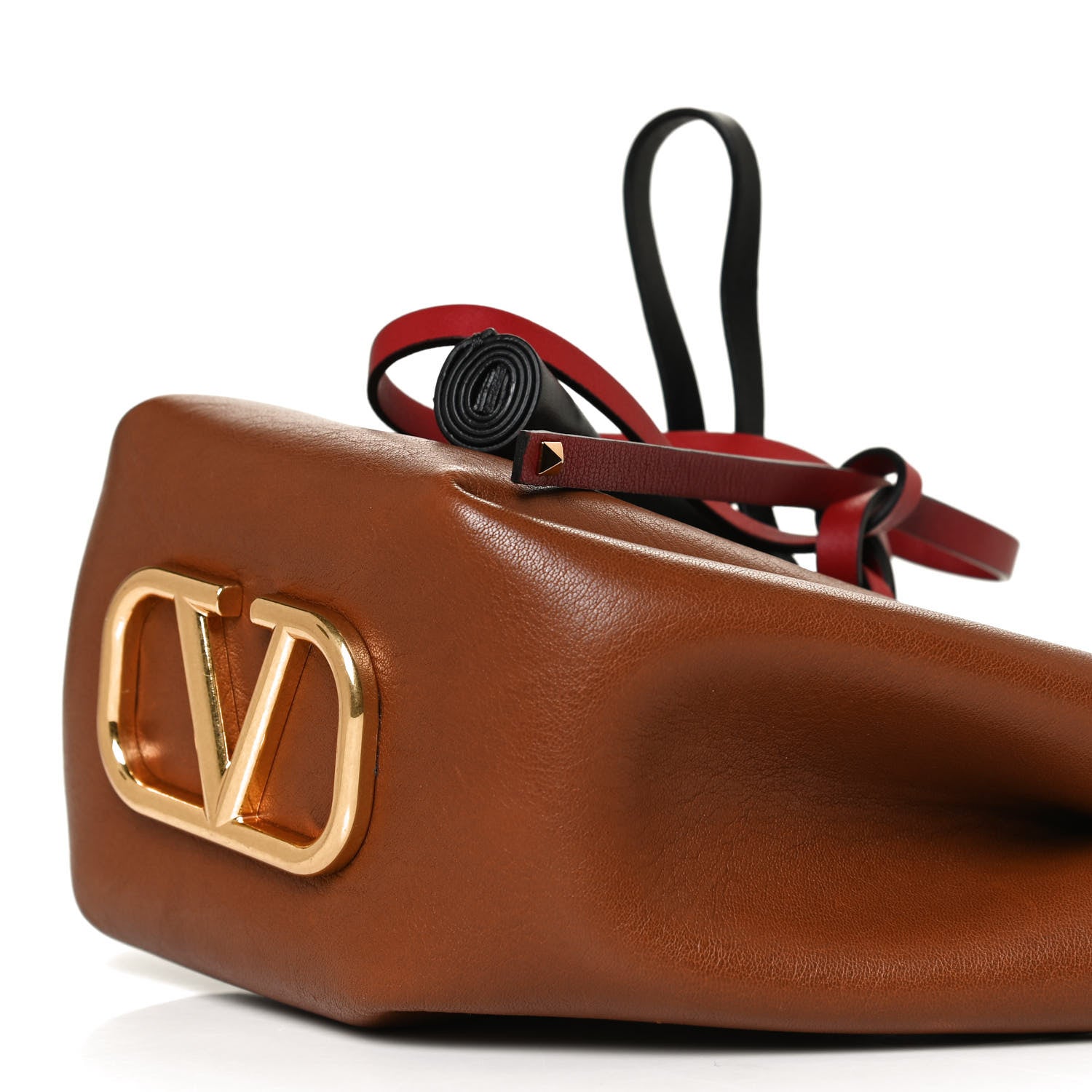 Valentino Garavani Grainy Calfskin VLogo Bucket Bag Brown 16 of 21