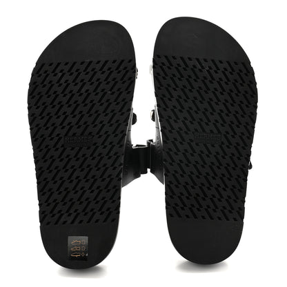 Hermes Calfskin Medor Studded Womens Chypre Sandals 35 Black 5 of 9