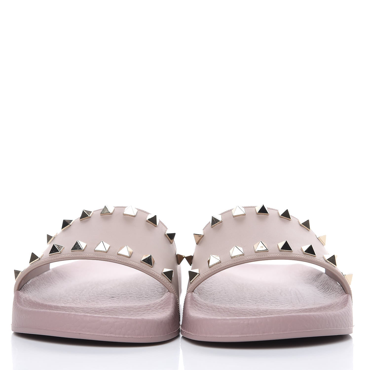 Valentino Garavani Rubber Rockstud Slide Sandals 37 Poudre 2 of 9