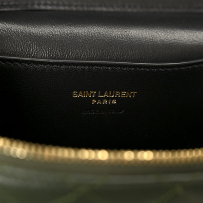 Saint Laurent Lambskin Quilted Mini Gaby Vanity Case Olive Wood 6 of 10