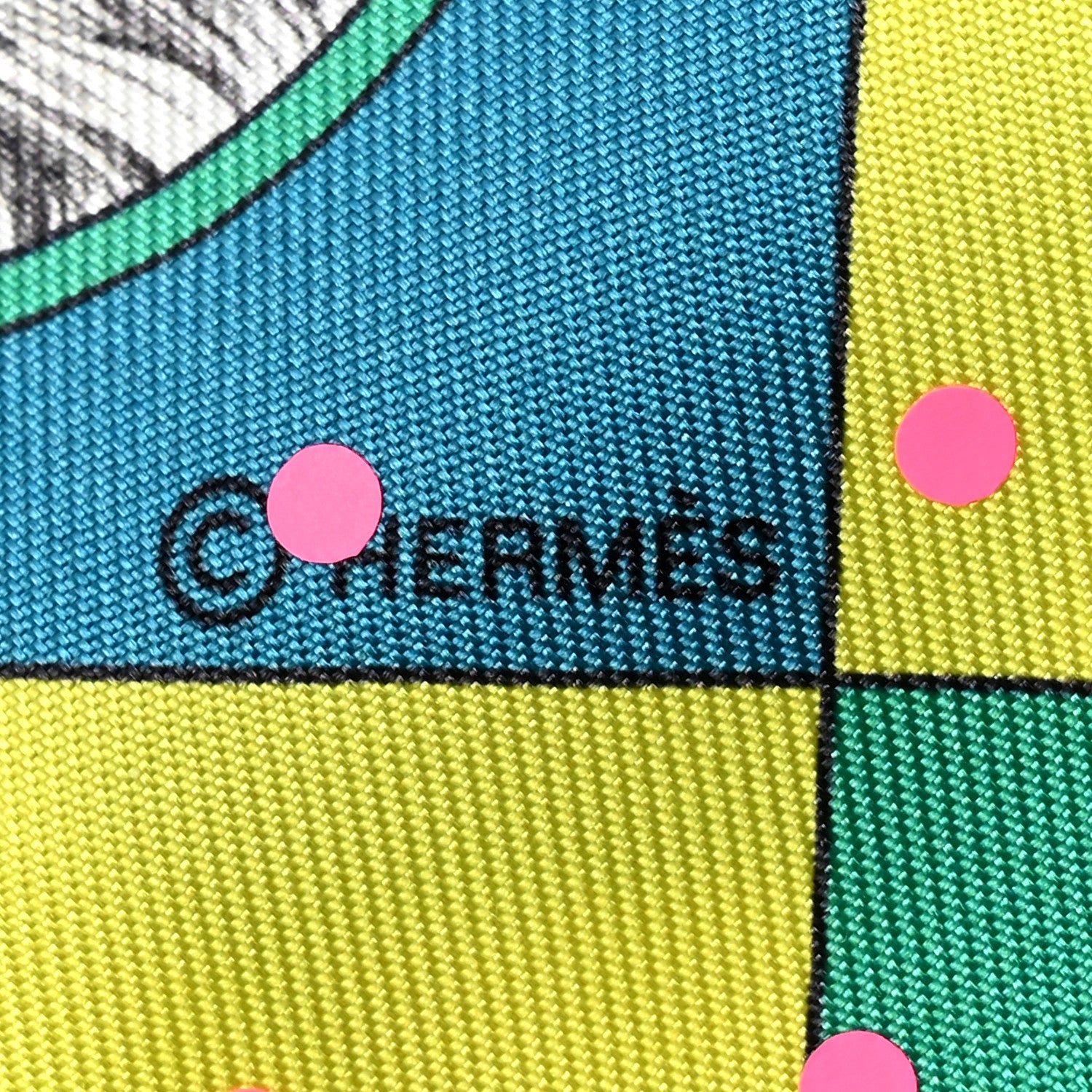 Hermes Silk Colliers Et Chiens Twilly Menthol Jaune Rose 4 of 4