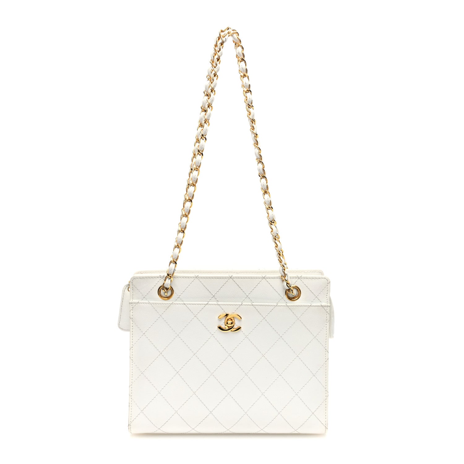 Chanel Caviar Quilted Shoulder Bag White 1 of 10