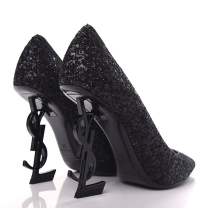 Saint Laurent Glitter Opyum 100 Pumps 36 Black 4 of 11