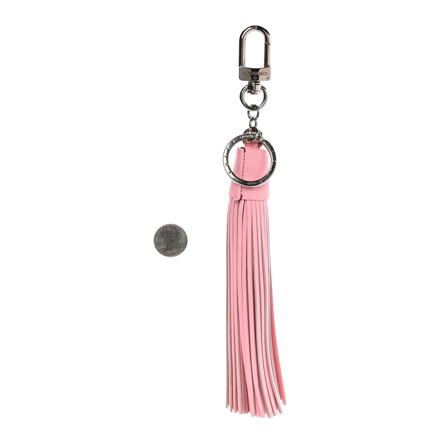 Calfskin Tassel Bag Charm Pink