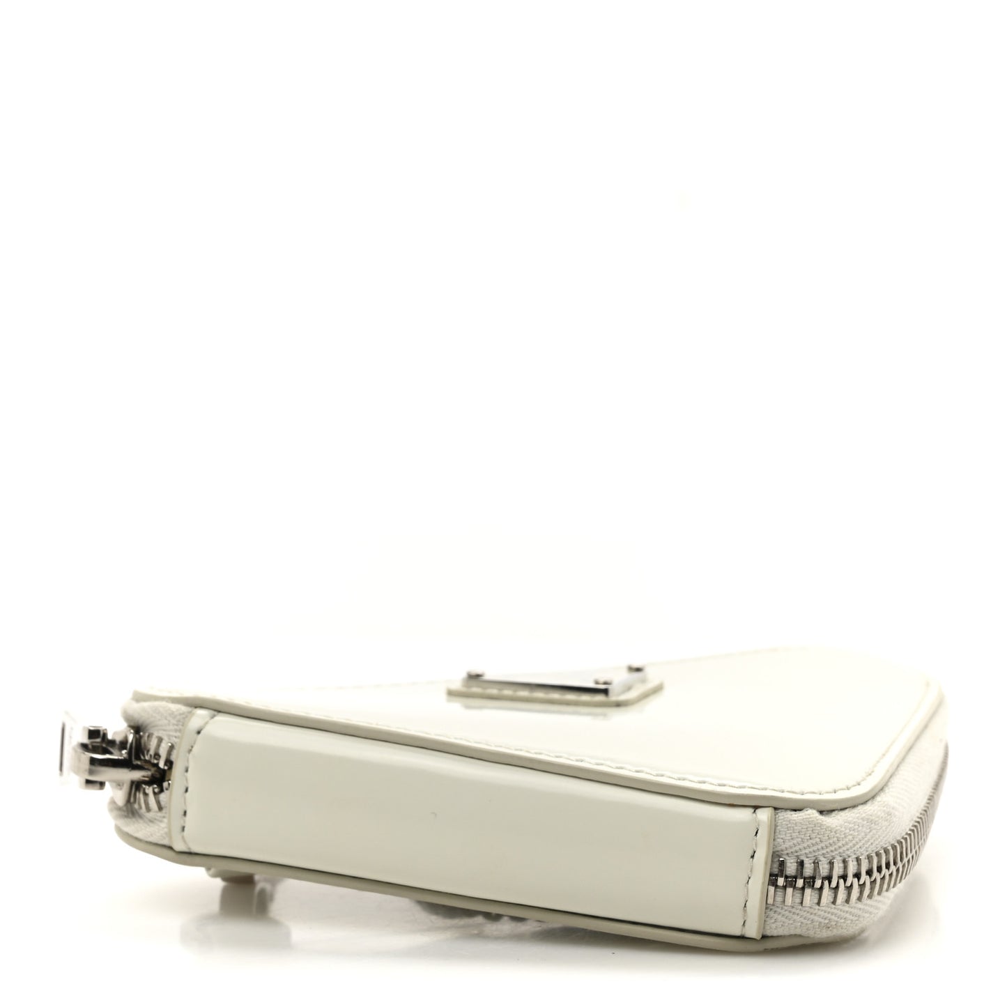 Spazzolato Mini Triangle Chain Crossbody Pouch White