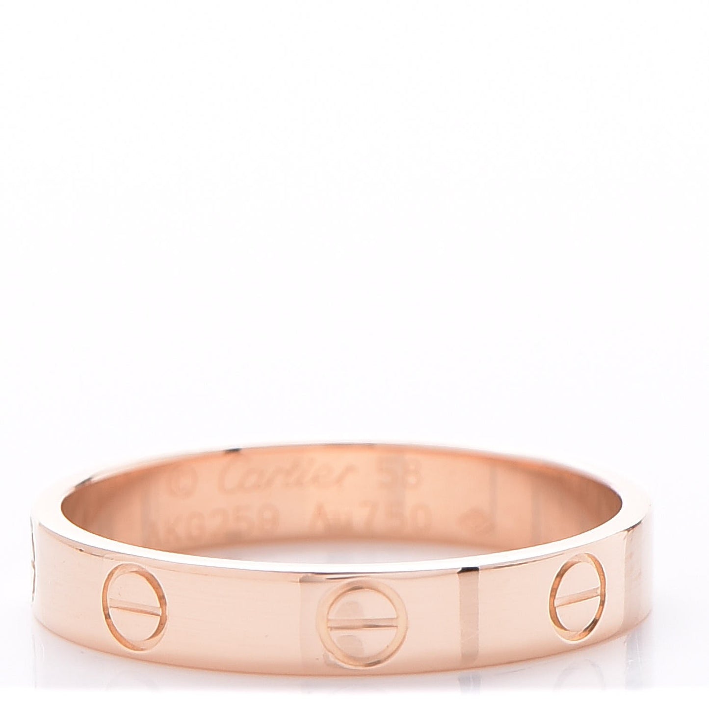 18K Pink Gold 3.5mm LOVE Wedding Band Ring 58 8.5