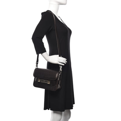 Proenza Schouler Diamond Calfskin Embossed Mini PS11 Classic Shoulder Bag Dark Brown 2 of 11