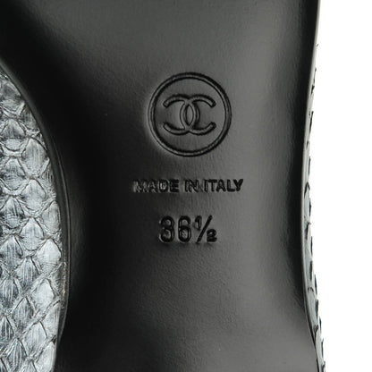 Chanel Python CC Mocassin Loafers 36.5 Dark Grey 6 of 8