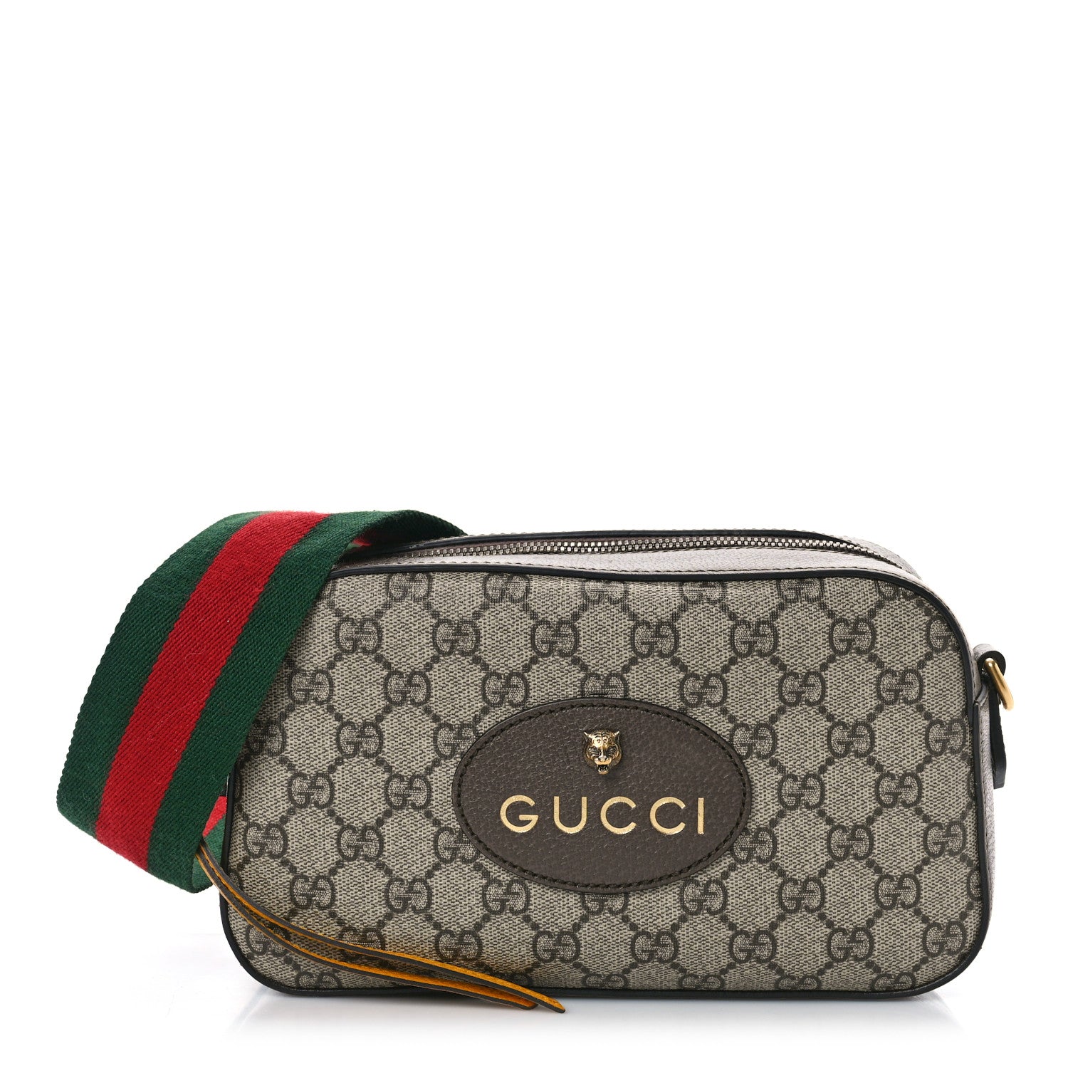 Gucci GG Supreme Monogram Web Neo Vintage Shoulder Bag Beige New Acero Crop 1 of 9