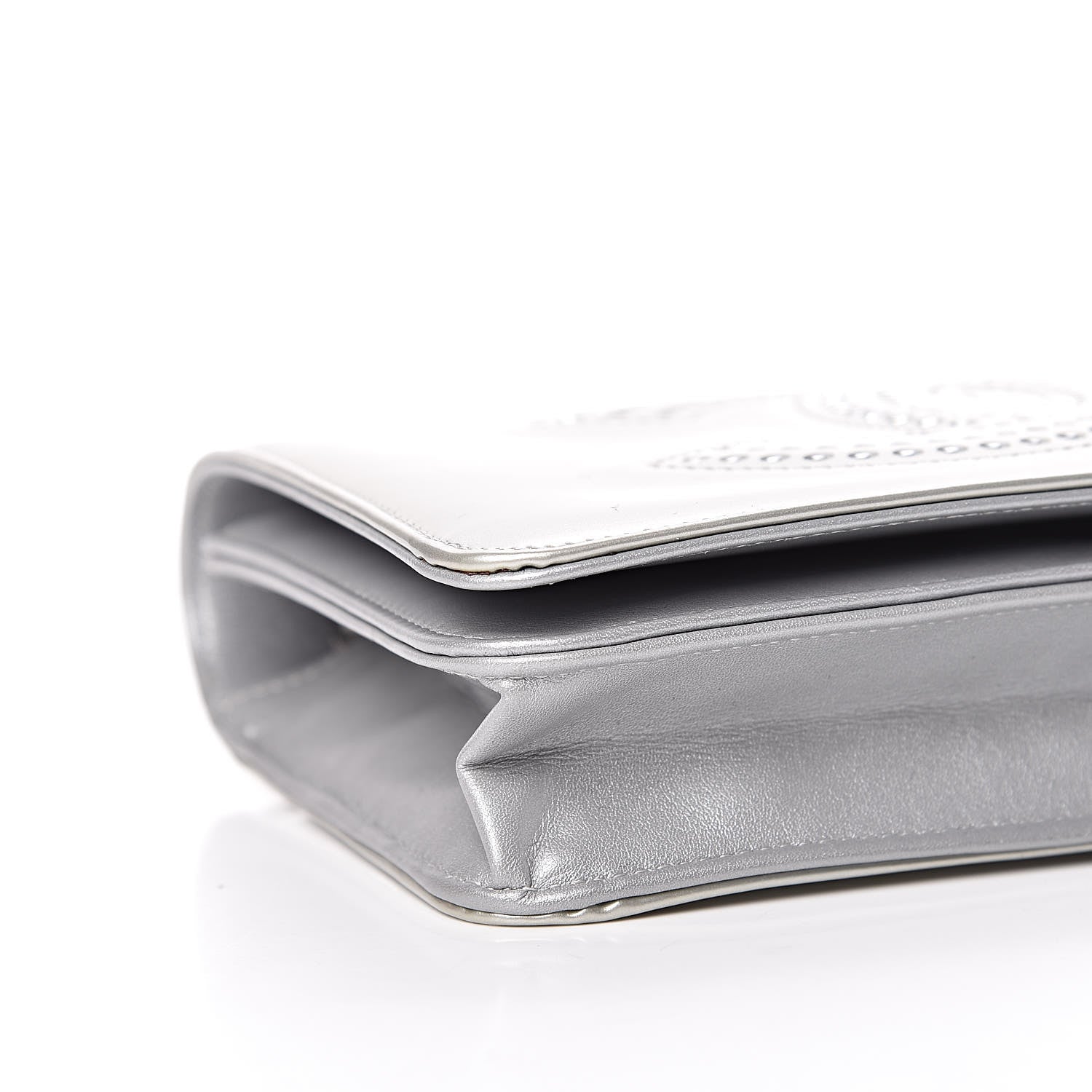 Chanel Patent Strass Wallet On Chain WOC Silver 8 of 16