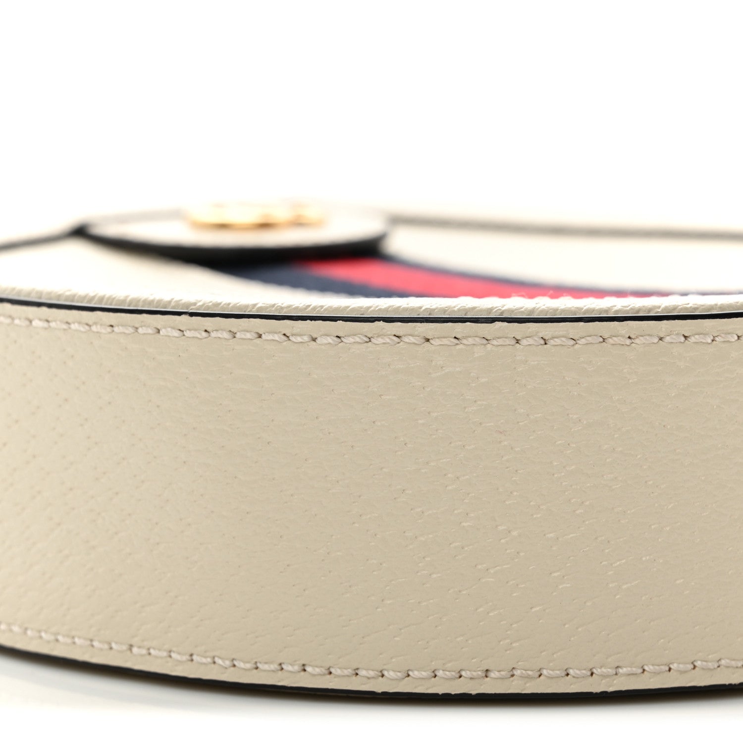 Gucci Textured Calfskin Web Mini Ophidia Round Shoulder Bag Mystic White 9 of 10