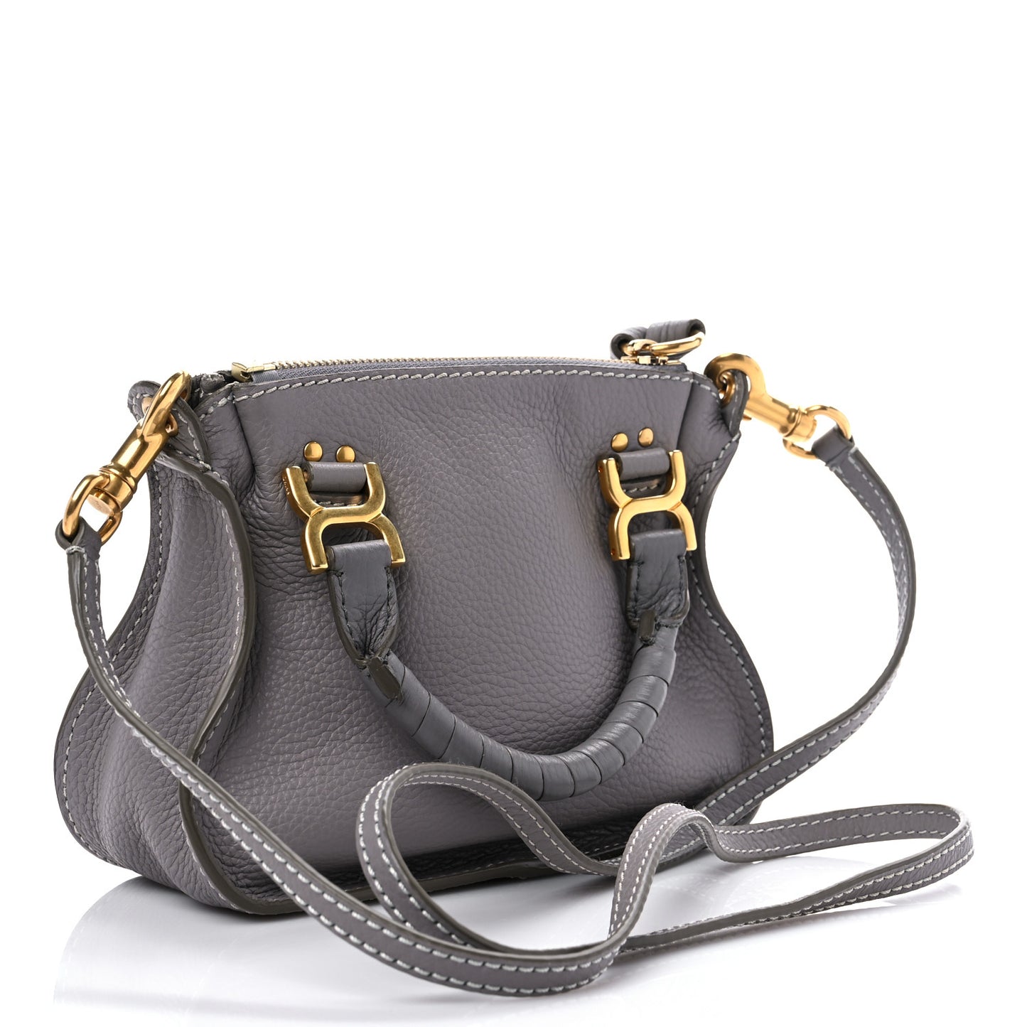 Calfskin Mini Marcie Satchel Cashmere Grey