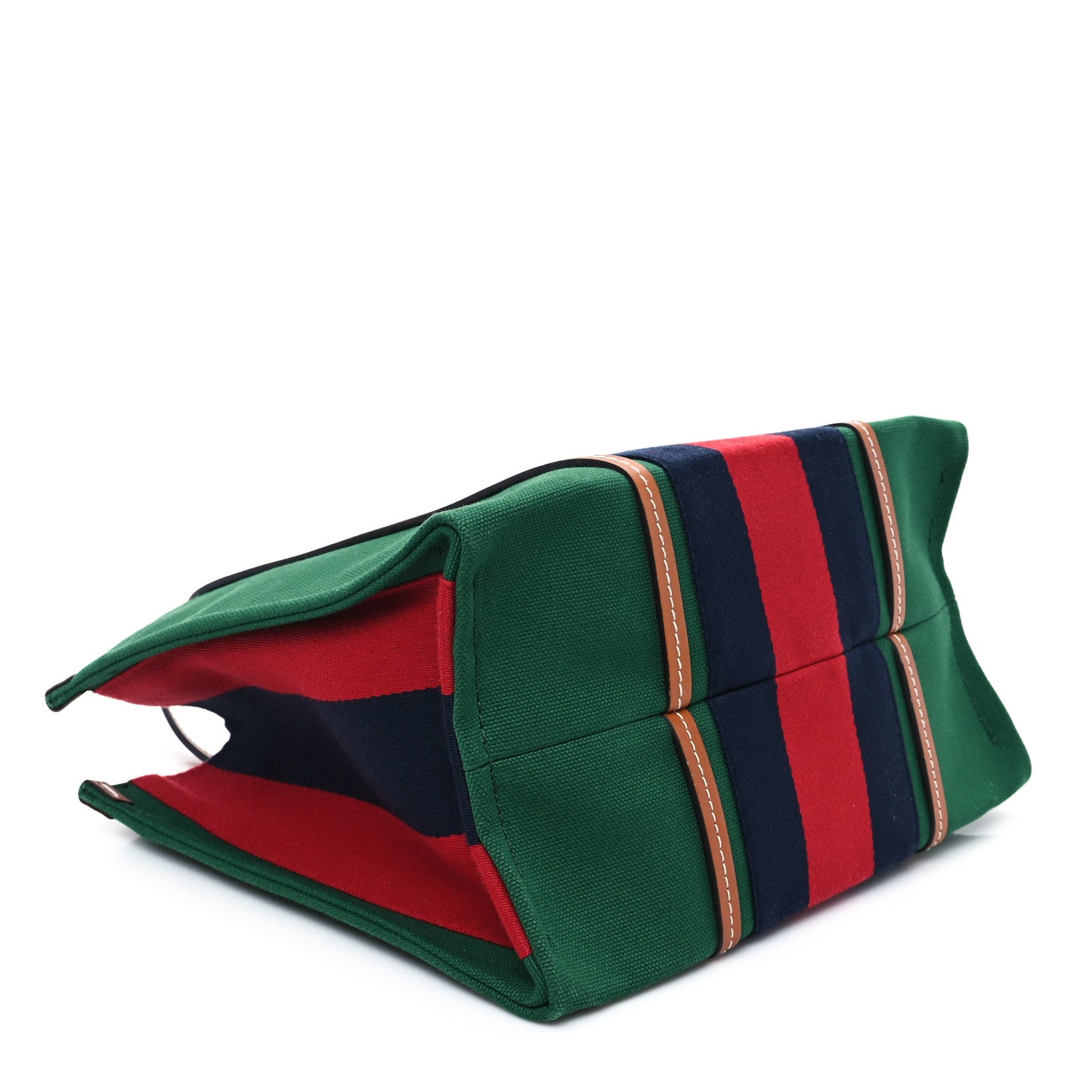 Gucci Canvas Calfskin Web Small Interlocking G Tote Bag Green Red 4 of 9