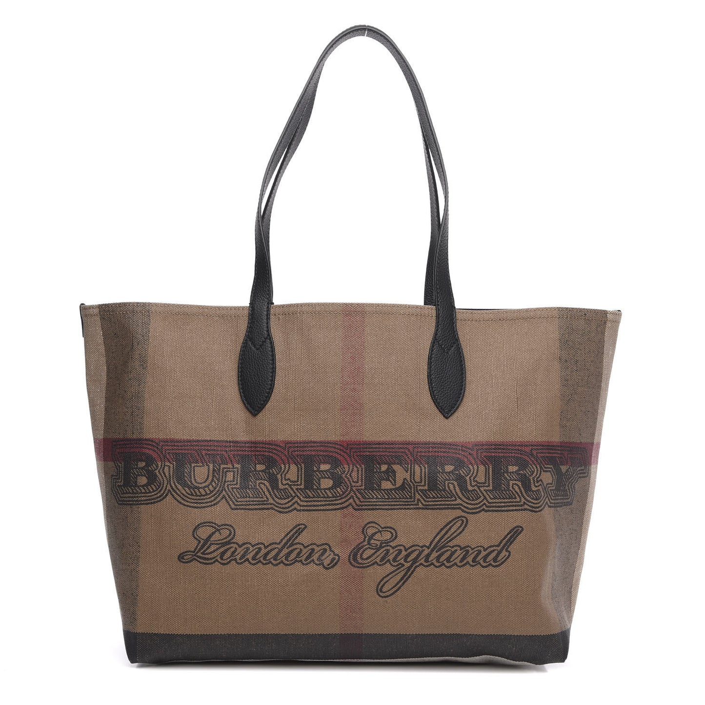 Coated Canvas Mega Check Medium Doodle Tote Black