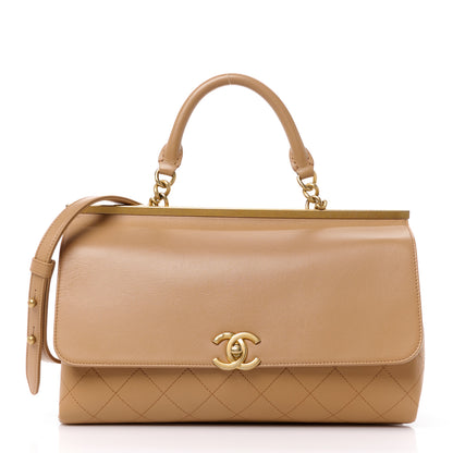 Chanel Lambskin Stitched Coco Luxe Medium Flap Beige 1 of 10