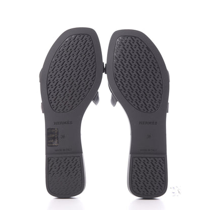Hermes Rubber Aloha Sandals 36 Black 7 of 10