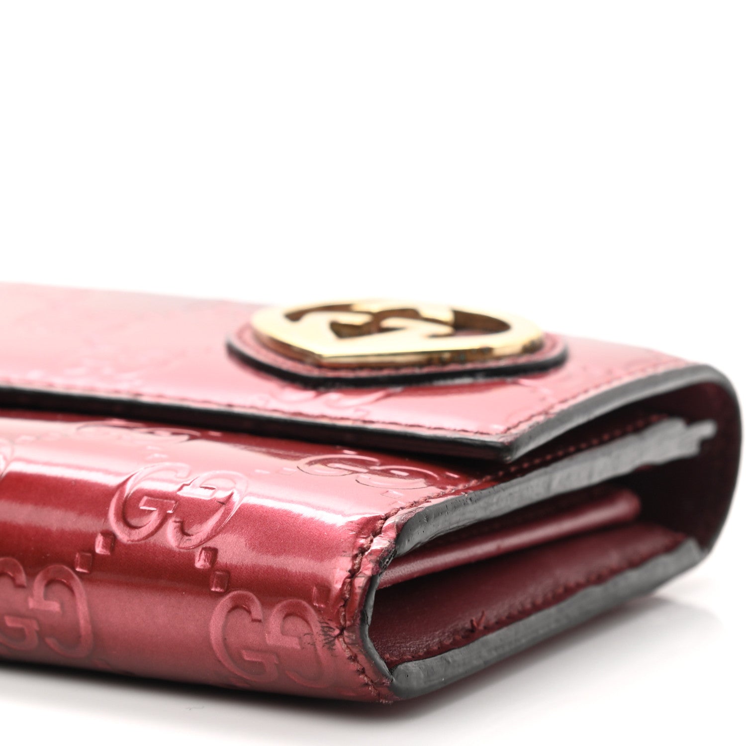 Gucci Shine Guccissima Lovely Heart Continental Wallet Tibet Red 9 of 11