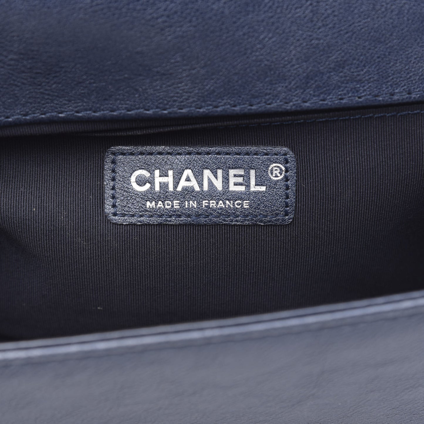 Calfskin Quilted Medium Boy Flap Dark Navy