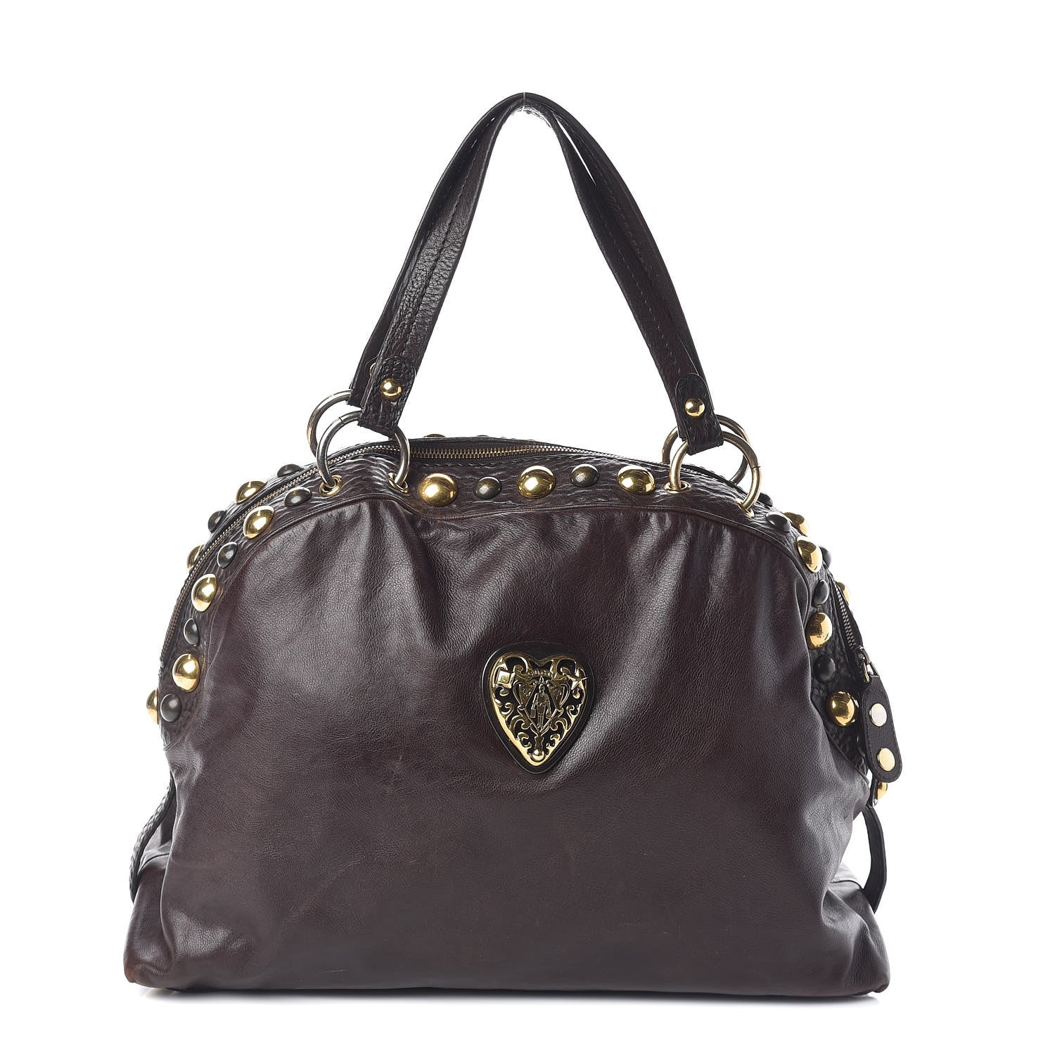 Gucci Calfskin Large Babouska Dome Satchel Dark Brown 1 of 11