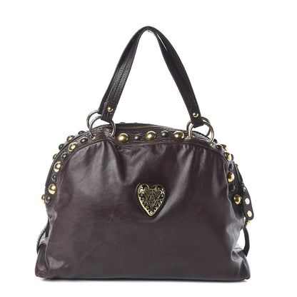 Gucci Calfskin Large Babouska Dome Satchel Dark Brown 1 of 11