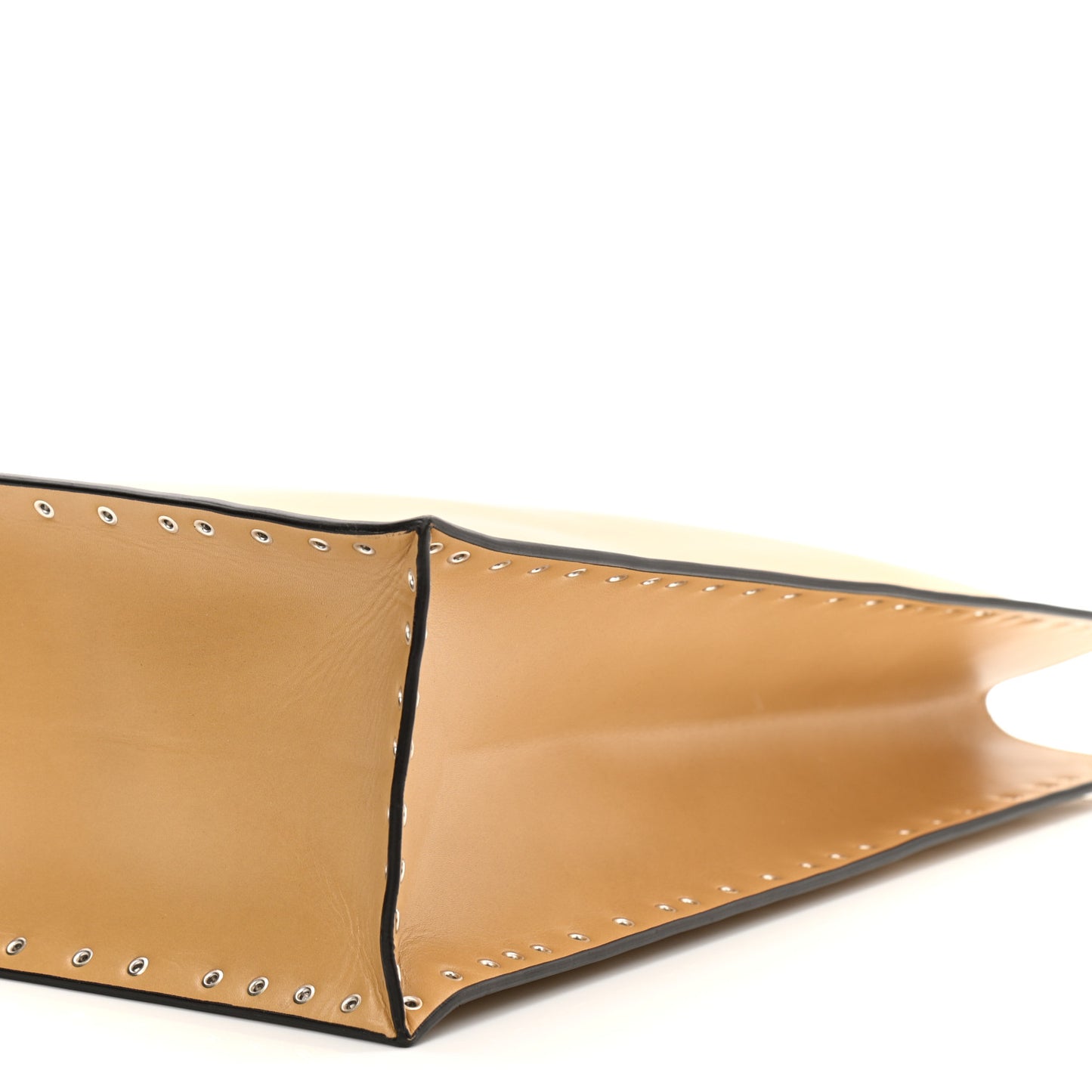 Satinated Natural Calfskin Large Studs Vertical Cabas Sand