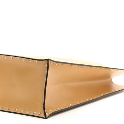 Celine Satinated Natural Calfskin Large Studs Vertical Cabas Sand 10 of 10