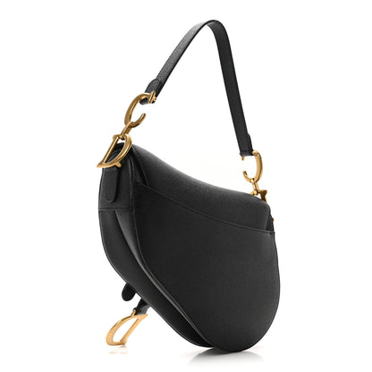 Christian Dior Grained Calfskin Saddle Bag Black 3 of 11