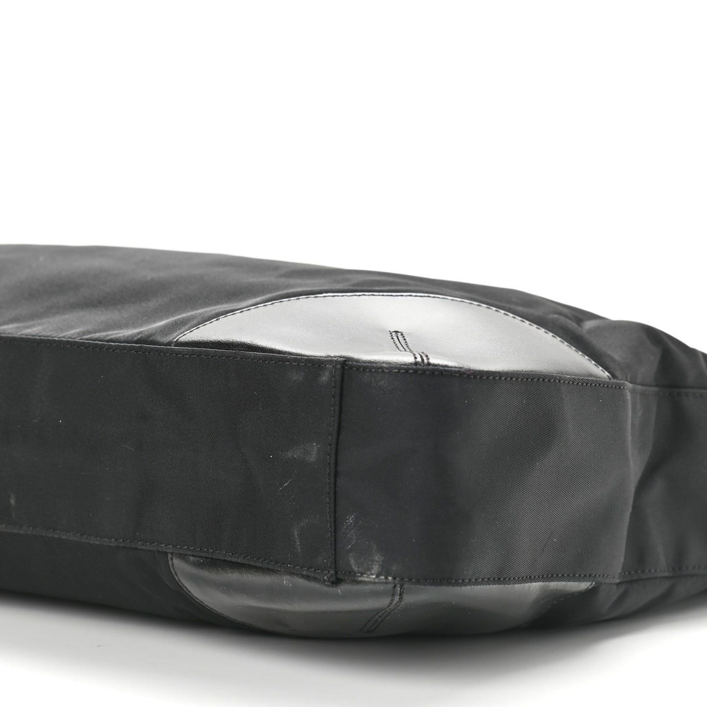 Calfskin Tessuto Nylon Easy Shoulder Bag Black