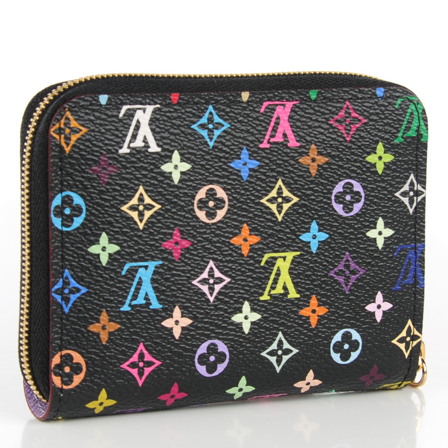 Louis Vuitton Monogram Multicolor Zippy Coin Purse Black Violet 3 of 7