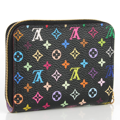 Louis Vuitton Monogram Multicolor Zippy Coin Purse Black Violet 3 of 7