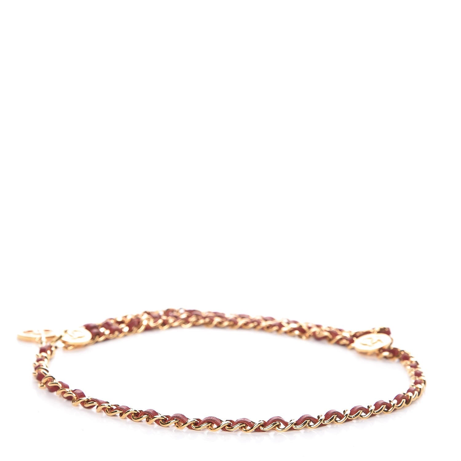 Chanel Lambskin Triple Chain Link CC Belt Gold Red 3 of 5