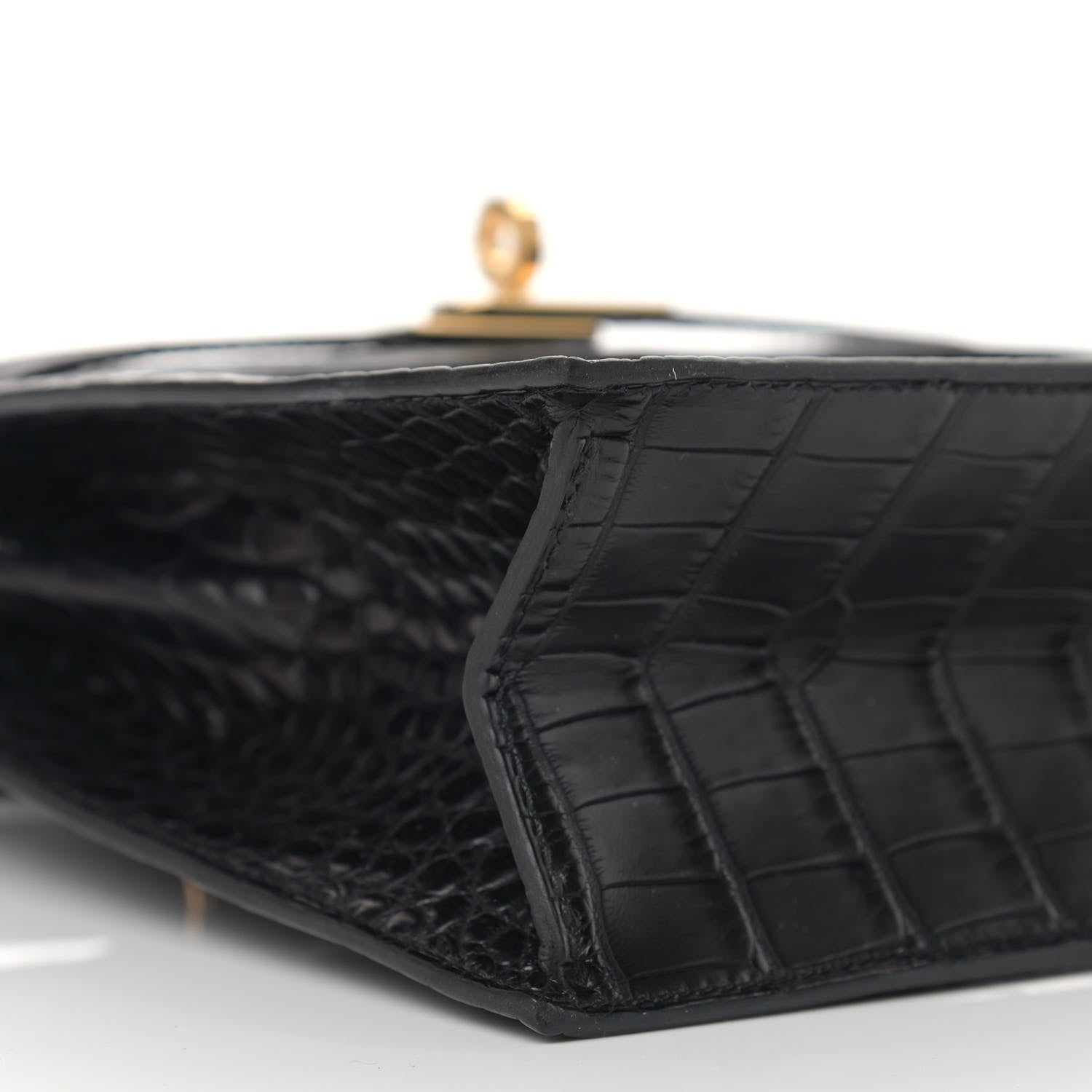 Hermes Matte Alligator Kelly Danse II Belt Bag Black 7 of 9