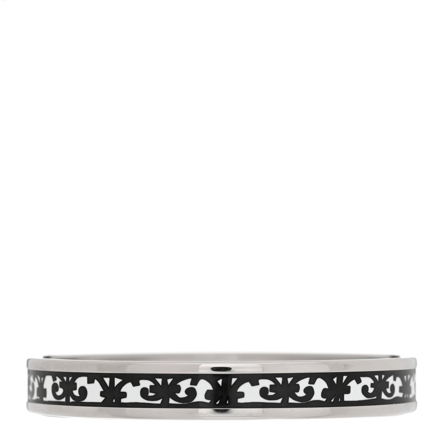 Hermes Enamel Printed Narrow Balcons Du Guadalquivir Bracelet 65 Black 3 of 5
