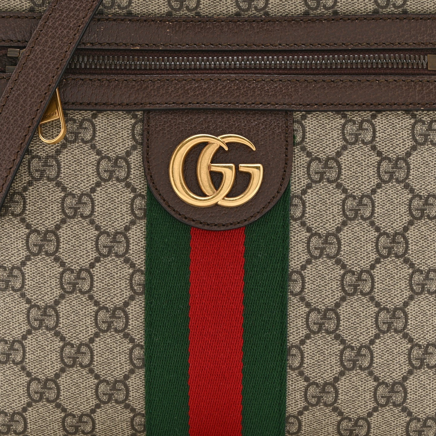 GG Supreme Monogram Web Small Ophidia Messenger Bag Brown