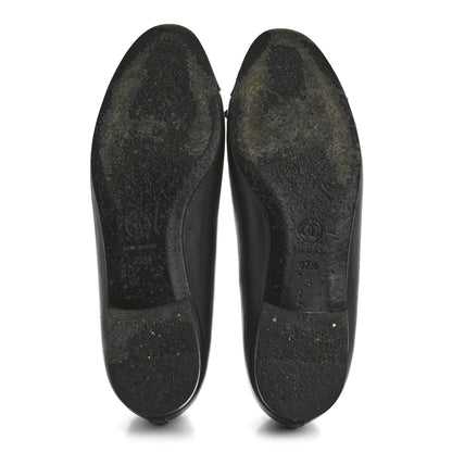 Chanel Lambskin Patent Cap Toe CC Ballerina Flats 37.5 Black 6 of 11