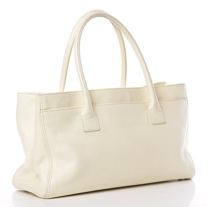 Chanel Calfskin Mademoiselle Lock Cerf Shopper Tote White 3 of 23