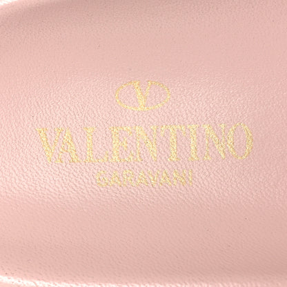 Valentino Garavani Silk Cord Calfskin Rockstud Rope Espadrille Wedge Sandals 39 Pink 9 of 11