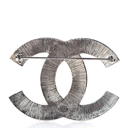 Chanel Baguette Crystal CC Brooch Silver 3 of 5