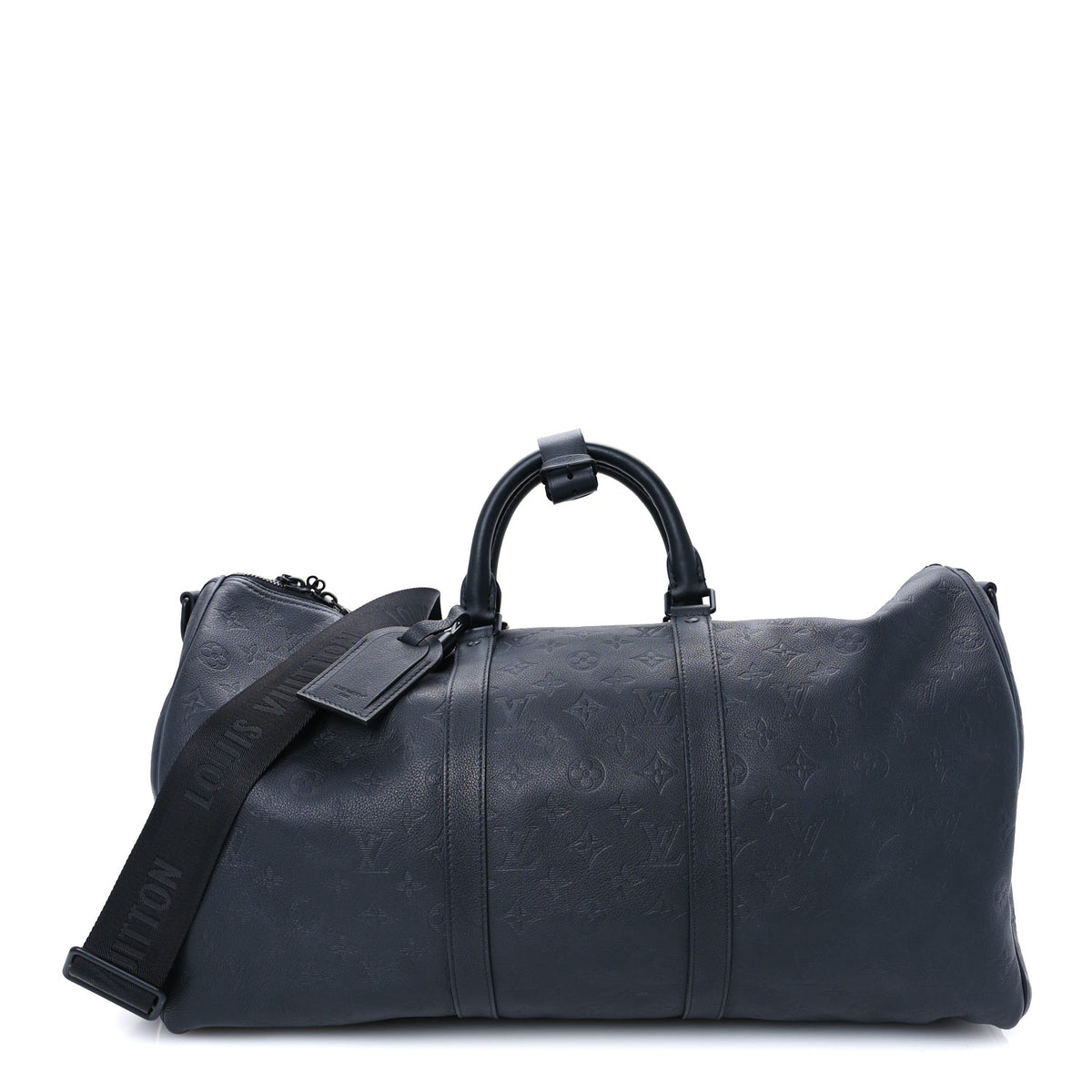 Calfskin Shadow Monogram Keepall Bandouliere 50 Black