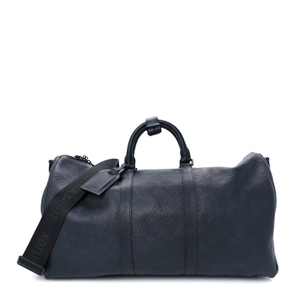 Louis Vuitton Calfskin Shadow Monogram Keepall Bandouliere 50 Black 1 of 9