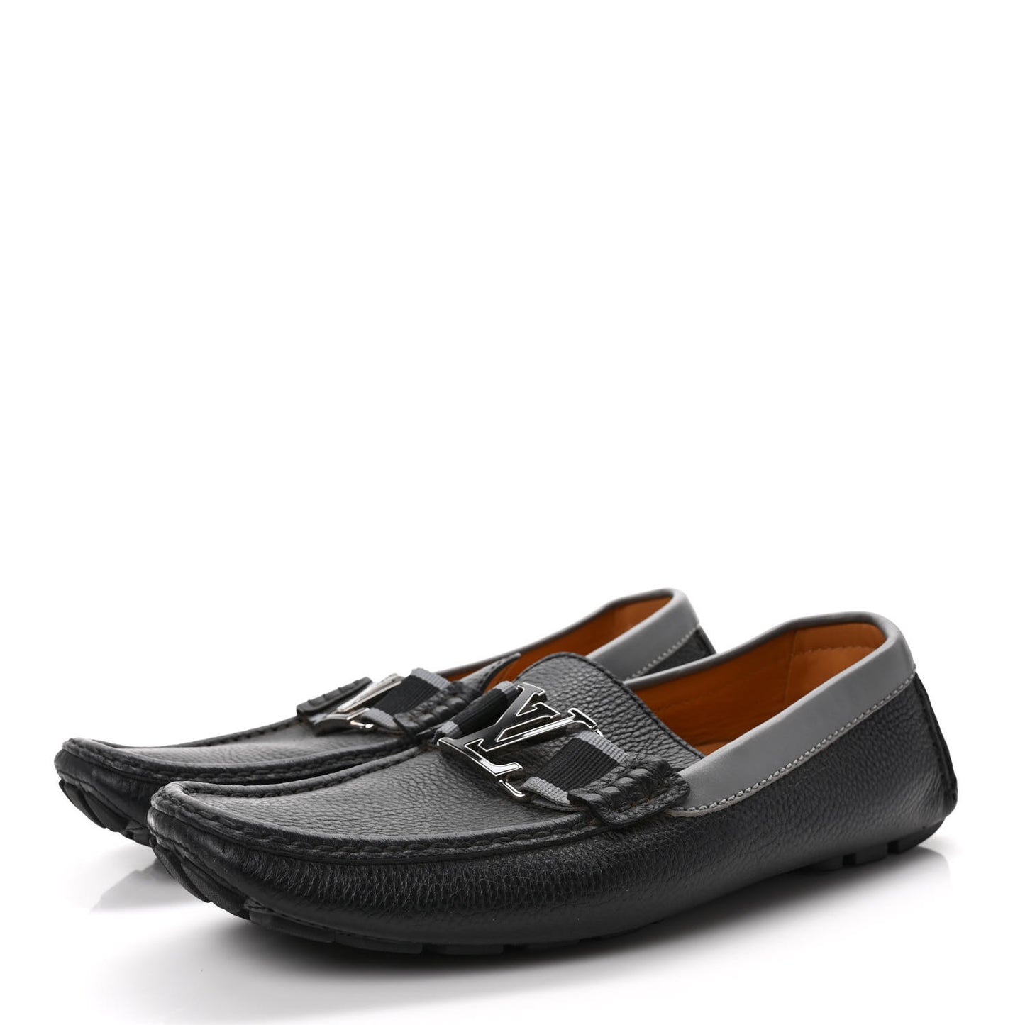 Calfskin Mens Monte Carlo Shoe Moccasin Loafers 9 Black