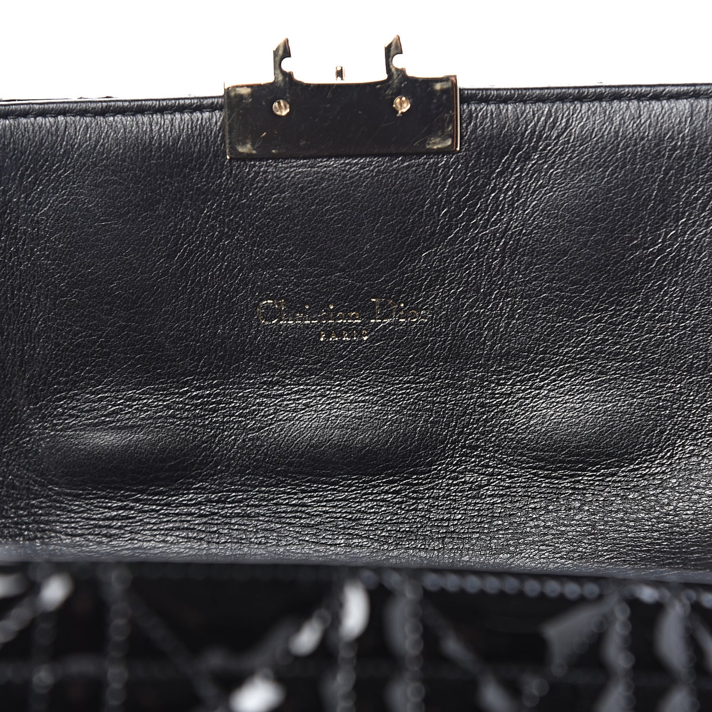 Patent Cannage Miss Dior Promenade Pouch Black